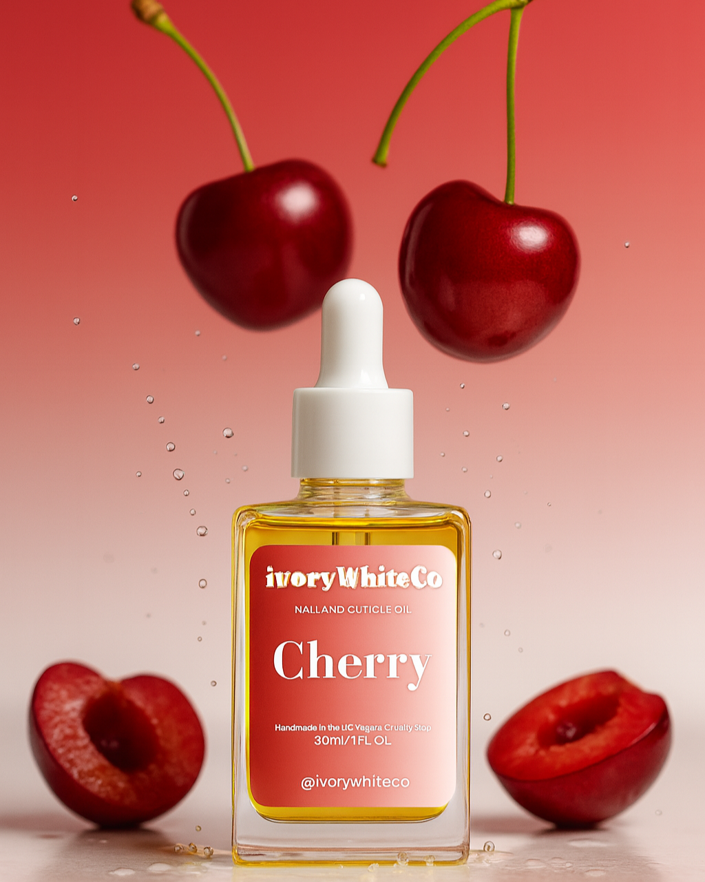 Cuticle Oil Bottle 30ml Cherry